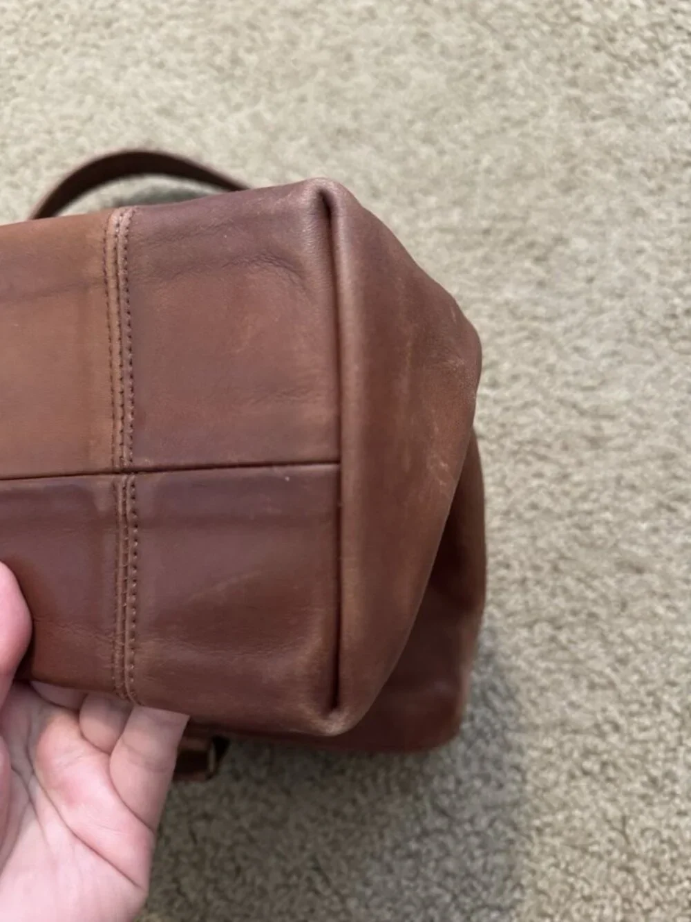 COACH VTG Late 80s Early 90s Brown Leather Tote XL Shopper Bag USA Made PROJECT